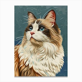 Ragdoll Cat Relief Illustration 1 Canvas Print