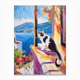 Painting Of A Cat In Fethiye Turkey 4 Canvas Print