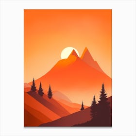 Misty Mountains Vertical Composition In Orange Tone 143 Canvas Print