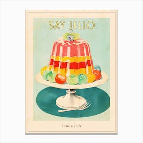 Fruity Jelly Vintage Cookbook Inspired 2 Poster Canvas Print