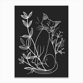 Japanese Bobtail Cat Minimalist Illustration 4 Canvas Print