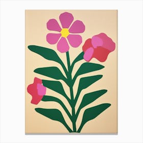 Cut Out Style Flower Art Flax Flower 3 Canvas Print
