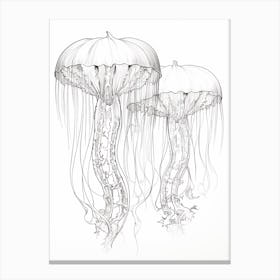 Comb Jellyfish Drawing 1 Canvas Print