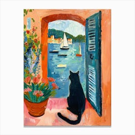 Cat On The Balcony 2 Canvas Print