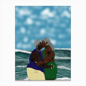 lovers on the beach II Canvas Print