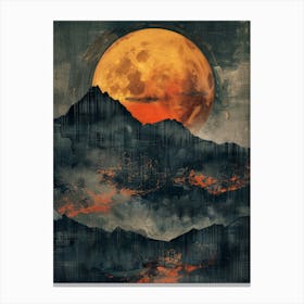 Full Moon Over Mountains Canvas Print