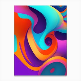 Abstract Colorful Waves Vertical Composition 90 Canvas Print