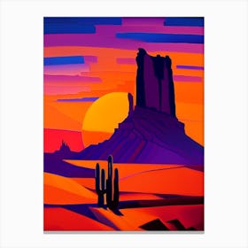 Desert Sunset Geometric Canvas Print