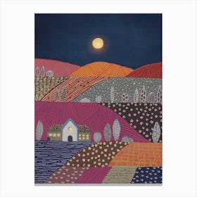 Midnight And Patterned Hills Canvas Print