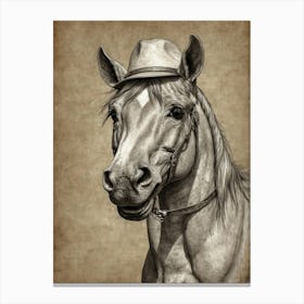 Horse In Hat 1 Canvas Print