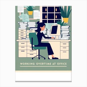 Working Overtime At The Office Canvas Print