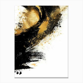 Gold And Black Abstract Painting 134 Canvas Print