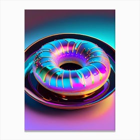 A Plate Of Donuts Holographic 2 Canvas Print