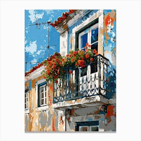 Balcony Painting In Lisbon 3 Canvas Print