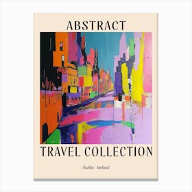 Abstract Travel Collection Poster Dublin Ireland 3 Canvas Print