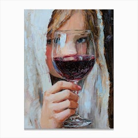 Girl With A Glass Of Wine 1 Canvas Print