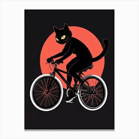 Cat Riding A Bike Canvas Print