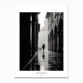 Poster Of Modena, Italy, Black And White Analogue Photography 2 Canvas Print