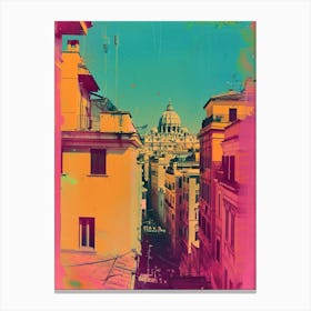 Rome Inspired Retro Polaroid 1 Canvas Print