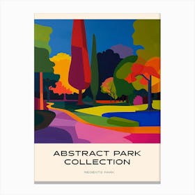 Abstract Park Collection Poster Regents Park London 4 Canvas Print