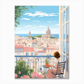 Marseille France 7 Illustration Canvas Print