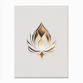 Lotus Flower, Buddhist Symbol Retro Minimal 7 Canvas Print