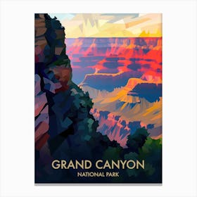 Grand Canyon National Park Matisse Style Vintage Travel Poster 2 Canvas Print