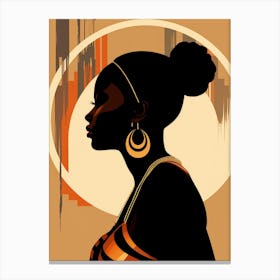 Silhouette Of African Woman 11 Canvas Print