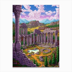 Perge Ancient City Pixel Art 1 Canvas Print