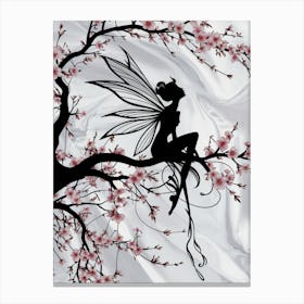 Fairy In Cherry Blossom Tree Canvas Print