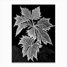 Nettle Leaf Linocut 1 Canvas Print
