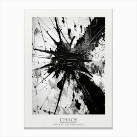 Chaos Abstract Black And White 8 Poster Canvas Print