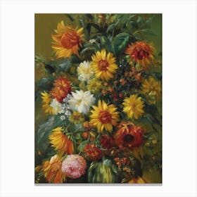 Sunflower Painting 5 Flower Canvas Print