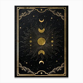 Gold Mystical Tarot: Sun Canvas Print