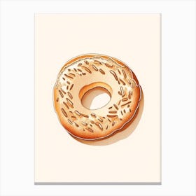 Thinly Sliced Bagels Toasted And Seasoned As A Crunchy Snack Marker Art 3 Canvas Print