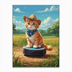 Cat In A Cowboy Hat Canvas Print