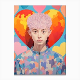 Realistic Illustration Of Person In Front Of A Heart Canvas Print