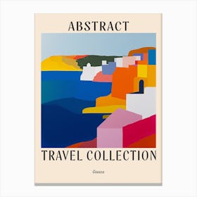 Abstract Travel Collection Poster Greece 6 Canvas Print