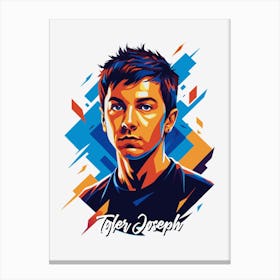 Tyler Joseph, Twenty One Pilots 03 Portrait Music Icon WPAP Pop Art Style Canvas Print