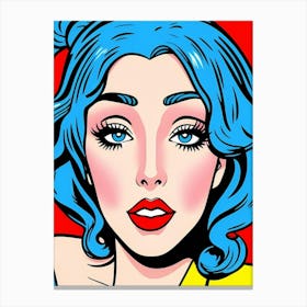 Pulsating Elegance: Pop Art’s Colorful Close-Up Pop Woman Canvas Print