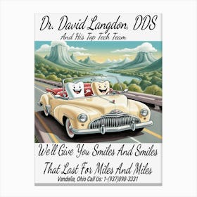 Dr. David Langdon, DDS Advert ~Reimagined 2 Canvas Print