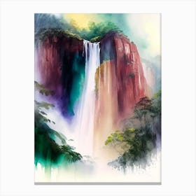 Angel Falls, Venezuela Water Colour  (4) Canvas Print