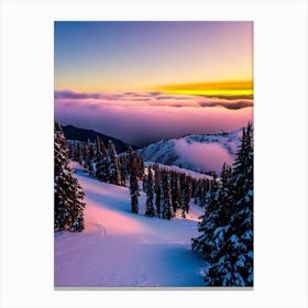 Mount Hutt, New Zealand 1 Sunrise Skiing Poster Canvas Print