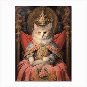 Royal Cat On Throne 6 Canvas Print