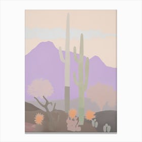Sonoran Desert   North America (Mexico And United States), Contemporary Abstract Illustration 4 Canvas Print