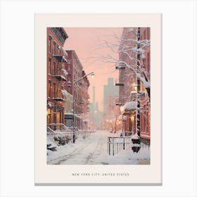 Dreamy Winter Painting Poster New York City Usa 1 Canvas Print