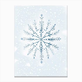 Winter Snowflake Pattern, Snowflakes, Minimalist Watercolour 4 Canvas Print
