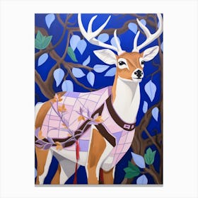 Maximalist Animal Painting White Tailed Deer 3 Canvas Print