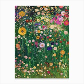 Gustav Klimt Wild Flower Garden Vintage  Canvas Print