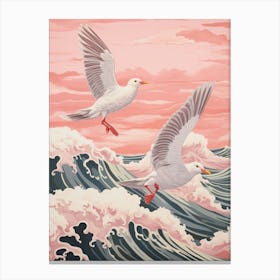 Vintage Japanese Inspired Bird Print Seagull 2 Canvas Print